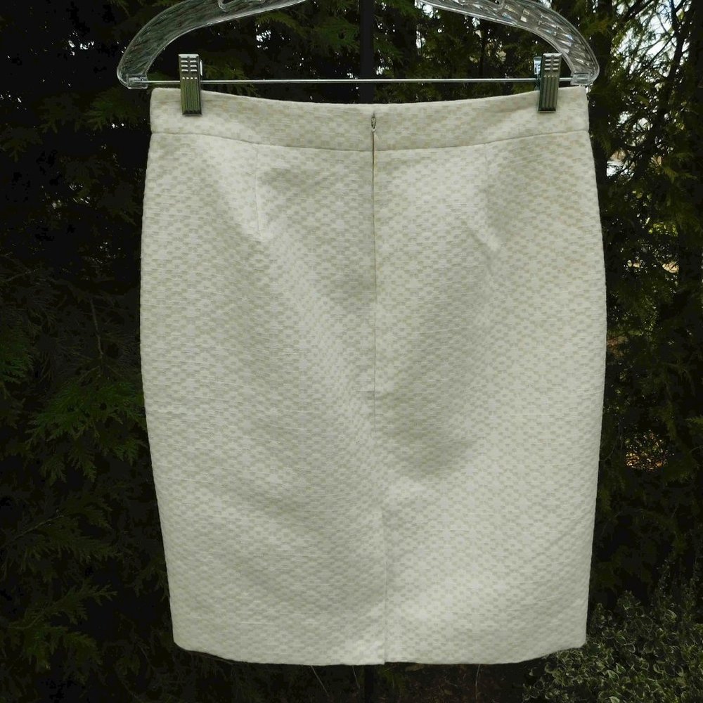 J. Crew Cream & Barely-Yellow Textured Pencil Skirt NWT